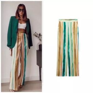 Zara Striped Wide-Leg Pants